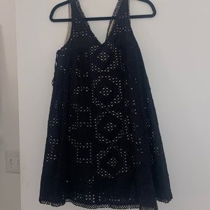 Anthropologie x Maeve babydoll dress with beige slip size XS